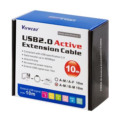 USB-EX10MB, 2.0, USB A, USB B, Microsoft Windows 7, 1 pezzi, Box - Foto 1